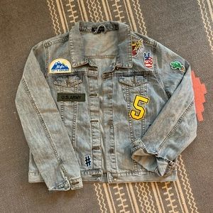 Thrifted vintage Jean Jacket with patches